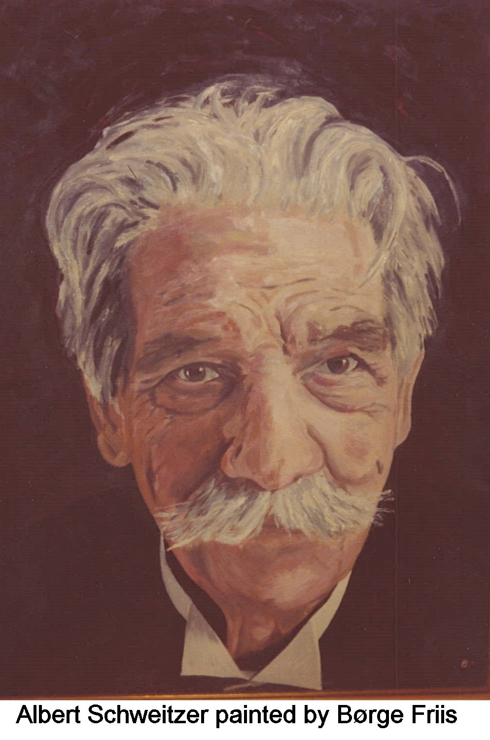 Albert Schweitzer painted by Børge Friis from well known photo